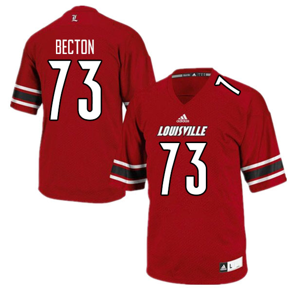 Men #73 Mekhi Becton Louisville Cardinals College Football Jerseys Sale-Red - Click Image to Close